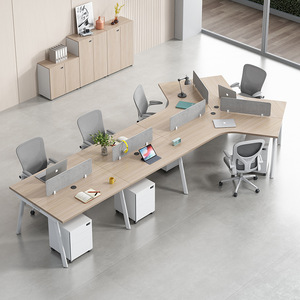 Escritorios de Oficina Modernos y Minimalistas, Estaciones de Trabajo para 3, 5 y 6 Personas con Divisiones, Cubículos Modulares para Computadora, Silla de Escritorio para Empleados - Product Image 4