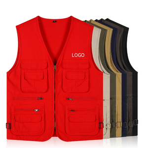 Fabricants de vêtements d'usine Oem Archives à poches multiples <span class=keywords><strong>Reporter</strong></span> Photographes Gilets de pêche Gilet utilitaire de travail pour hommes personnalisé - Product Image 3