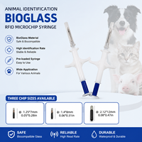 FDX-B 134.2kHz RFID Etiqueta de Identificación Animal de Vidrio Mini Etiqueta Impermeable para Perros y Gatos Transpondedor de Jeringa Microchip Implante Chips Inyectables para Mascotas