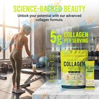 Poudre de peptides de collagène hydrolysé en sachets individuels 30 unités, saveur citron-lime, supplément multi-collagène pour cheveux, peau et ongles, fournisseur OEM