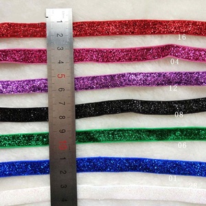 원피스 옷 신발 공장 도매 멀티 컬러 반짝이 리본 탄성 테이프 - Product Image 3