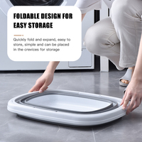 Panier à linge rectangulaire pliable en plastique, panier de rangement pour le lavage des vêtements