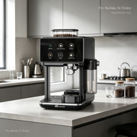 Cafetera Espresso Eléctrica Semiautomática Anbolife, 20 Bares, Molinillo Integrado, Pantalla Táctil, Cold Brew, OEM, Acero Inoxidable