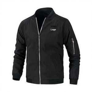 Chaqueta Bomber Larga Holgada Unisex RUIQUWIN OEM para Primavera/Otoño, con Capucha, Color Sólido, 100% Poliéster, UPF50+, Transpirable - Product Image 1