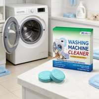 Tablettes nettoyantes rondes vert menthe mouchetées pour lave-linge, éliminent la moisissure et la boue pour l'entretien du tambour de lavage