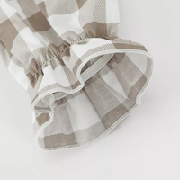 Hot Selling Kurzarm Baby Kleidung Leinen Kleid Baby Girl Gingham Kleid