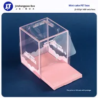 Boîte à gâteau rose surélevée de 4 pouces, emballage portable pour desserts de la Saint-Valentin, boîte cadeau d'anniversaire, vente transfrontalière