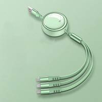 Kabel Pengisi Daya 3-in-1 100W TPE TYPE-C yang Dapat Ditarik Satu-ke-Tiga Pengisian Cepat Kompatibel untuk Ponsel Android Logo Kustom