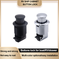 Serrure à bouton poussoir pour porte de placard de caravane, bateau, yacht, avec bouton escamotable