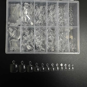 500 pièces faux ongles d'orteil clair naturel mince <span class=keywords><strong>manucure</strong></span> artificielle Art décoration beauté outils <span class=keywords><strong>pied</strong></span> couverture complète français orteil ongles - Product Image 4
