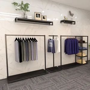 Top Quality Customizable Design Clothing Shop Display Rack Of Landing Style