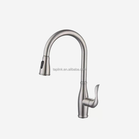 Robinet de salle de bain mural moderne en SUS304, finition chromée, monotrou, rotatif, mitigeur chaud/froid de haute qualité