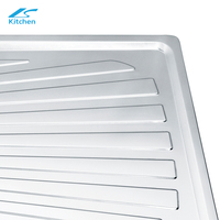 Évier de cuisine à une cuvette à montage supérieur K-10050D en acier inoxydable avec évier à linge d'angle à égouttoir