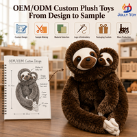 Peluche personnalisée OEM ODM Duo Mère et Bébé Sloth 35cm, Griffes Brodéées, Jouets en Peluche Réalistes pour Enfants, Cadeau de Crèche