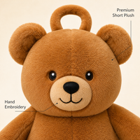 Ensemble de sacs à dos en peluche personnalisés Ours et Panda, 2 tailles pour unisexe et poupées de 18 pouces, sac animal en peluche, OEM ODM, logo personnalisé
