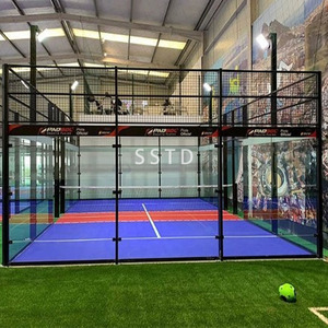 Kit complet <span class=keywords><strong>de</strong></span> terrain <span class=keywords><strong>de</strong></span> padbol hybride SSTD Factory, combinant un mini terrain <span class=keywords><strong>de</strong></span> football, une cage multisports intérieure/extérieure avec gazon coloré - Product Image 4