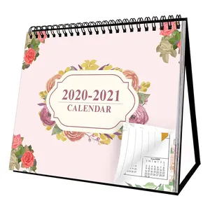 Logotipo personalizado impresso 2020 2021 de apoio mesa espiral planejador de calendário acadêmico mensal