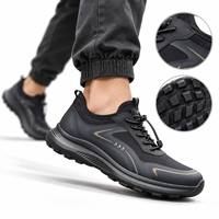 Chaussures décontractées pour hommes à lacets rapides, respirantes en maille, fermeture élastique, semelle épaisse et robuste, antidérapantes pour la marche