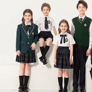 ホールセールアカデミー制服スマート新モデルチェック柄保育園制服エメラルドグリーン小学校から高校制服 - Product Image 3