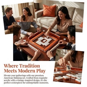 NatuGift - Ensemble de Mahjong américain personnalisé à 4 couches - 160 tuiles en acrylique imprimées léopard et tortue, pliable, durable, cadeau de luxe pour femmes - Product Image 2