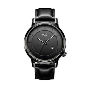 <span class=keywords><strong>Montre</strong></span> à quartz pour homme TOMI T101 personnalisée, design simple et élégant, forme ronde, bracelet en cuir, vente en gros de montres-bracelets pour hommes - Product Image 1