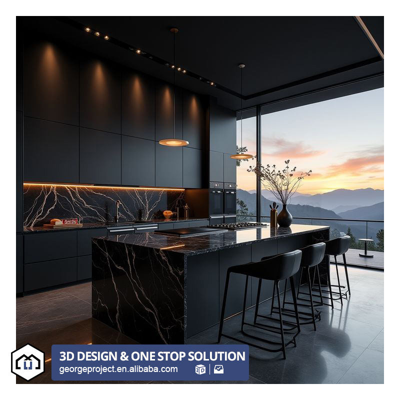 Meuble de cuisine noir