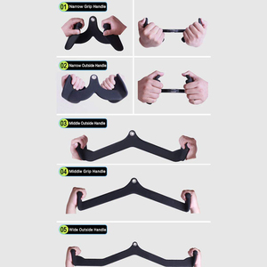 Lot de 5 accessoires de <span class=keywords><strong>musculation</strong></span> avec <span class=keywords><strong>poignée</strong></span> intégrée à traction arrière, <span class=keywords><strong>poulie</strong></span> haute et basse, barre d'attache pour traction, <span class=keywords><strong>poignée</strong></span> Mag Grip antidérapante - Product Image 2