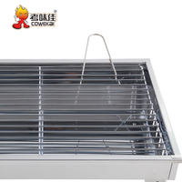 Barbecue transportable pliable en acier inoxydable, petit BBQ à charbon de bois, pour l'extérieur, promotion, instantané, pouces