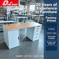 Table d'ordinateur multifonction Project Supply avec éclairage LED sur le bord et 6 compartiments de rangement
