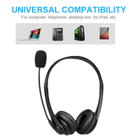 Headset Kantor Berkabel USB2.0 On-ear dengan Kabel 2.0M Tahan Air IPX3, OEM/ODM Tersedia dari Pabrik Shenzhen LINX