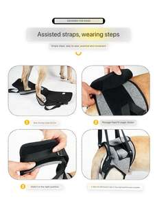 HIPHOPPET BSCI harnais de soutien de jambe arrière pour chien avec sangle de poignée pour les personnes âgées handicapées paralysie chiens ceinture de marche assistée - Product Image 4