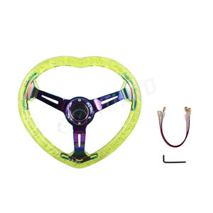 Tout nouveau <span class=keywords><strong>volant</strong></span> en alliage d'aluminium Neo Chrome JDM Racing style en forme de <span class=keywords><strong>coeur</strong></span> acrylique cristal clair <span class=keywords><strong>volant</strong></span> - Product Image 2