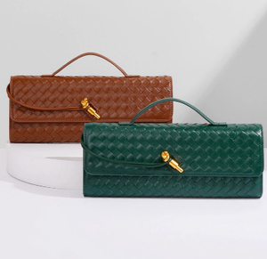 Nuova Borsa da Sera da Donna, Borsa a Mano in Morbida Pelle Intrecciata Artigianalmente in Stile Antico, Borsa da Donna Intrecciata - Product Image 2
