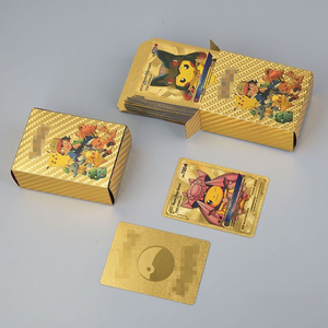 Ensemble de cartes à collectionner en PVC de qualité supérieure avec boîte cadeau, 100 pièces, cartes de collection en feuille d'or Pokemoned, finition brillante, anime pour les fans de TCG, collectionneurs - Product Image 6