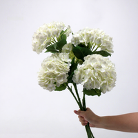 Bunga Artifisial Pernikahan Seri Putih, Hydrangea Rose Larkspur Vanda Phalaenopsis Bunga Batang Panjang untuk Rangkaian Bunga