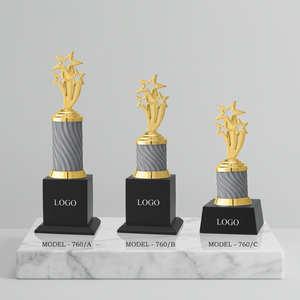 Statue élégante en métal moulé sous pression pour bureau, Dame gracieuse en forme de cadran, Trophée professionnel gravé au laser pour espace de travail, Or et Argent - Product Image 1