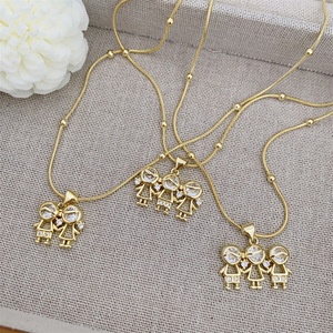 Collar <span class=keywords><strong>de</strong></span> Acero Inoxidable <span class=keywords><strong>de</strong></span> Moda <span class=keywords><strong>de</strong></span> la Marca Fanhua, Resistente al Agua, Sin Deslustre, Chapado en Oro <span class=keywords><strong>de</strong></span> 18K, para Niños y Niñas - Product Image 2