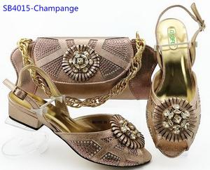 Femme Vin Chaussures Sac Ensemble De Luxe Pierres Chaussures À Assorti Sac Chaussures De Mariage et Sac - Product Image 3