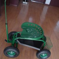 Chariot chariot portatif à plateforme d'entraînement électrique, chariot avec siège, chariot de jardin lourd à utiliser avec support de tige
