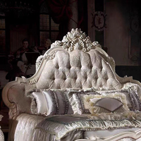 Lit victorien européen Ensembles de meubles de chambre à coucher King Size design de luxe Lit double blanc antique Lit victorien