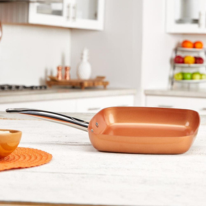 Pressed Square Aluminium <strong>Copper</strong> Ceramic Coating Nonstick <strong>Fry</strong> <strong>Pan</strong> - Product Image 6