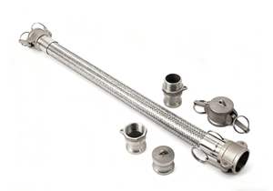 304 selang <span class=keywords><strong>Stainless</strong></span> <span class=keywords><strong>Steel</strong></span> pipa bergelombang, pipa uap selang kepang tipe kopling cepat industri baja tahan karat - Product Image 3