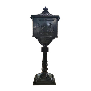 Outsider Letterbox Crown Head Black Cast Aluminum Letter Box Mailbox <strong>Postbox</strong> - Product Image 4