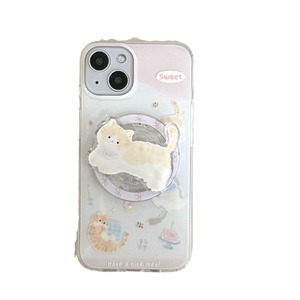 Ink Splash Dog Cat Magnetic <b>Stand</b> Double Layer Case For iPhone16ProMax 16 15 14 - Product Image 5
