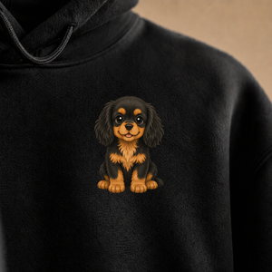 Maßgefertigter 340GSM Polyester-Baumwoll Oversized Pullover Hoodie Sweatshirt mit Cavalier <span class=keywords><strong>King</strong></span> Charles <span class=keywords><strong>Spaniel</strong></span> Cartoon-Druck - Product Image 3