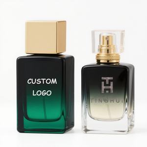 Custom High Quality 30ml 50ml 100ml Flat Glass Perfume <b>Bottles</b> with <b>Dropper</b> Sealing for Women's Fragrance - Product Image 1