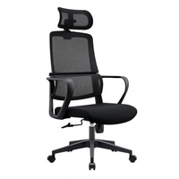 Chaise de bureau ergonomique en maille - Appui-tête intégré, pivotante et réglable en hauteur, dossier respirant pour une longue séance assise