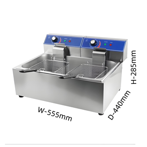 Freidora Eléctrica de Acero Inoxidable de 12 Litros, Freidora Comercial para Cocina Casera, Restaurante, Pollo Frito, Papas <span class=keywords><strong>Fritas</strong></span> - Product Image 1