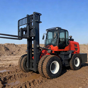 Chariot élévateur diesel tout-terrain 3,5 tonnes 4x4 avec pneus pneumatiques de grande taille pour surfaces irrégulières, déplaceur latéral hydraulique automatique - Product Image 6