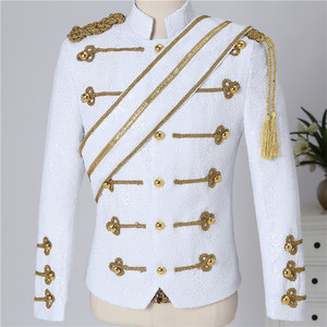 Nouvelle veste vintage <span class=keywords><strong>punk</strong></span> pour homme, costume de <span class=keywords><strong>rock</strong></span> star doré, smoking steampunk, veste de batteur de fanfare, costume victorien - Product Image 4